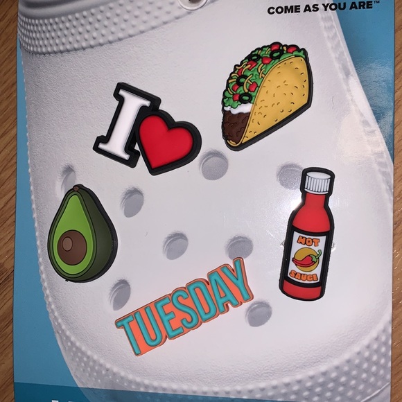 NWT Crocs - I Love Taco Tuesday Jibbitz 5 piece set - Picture 2 of 3